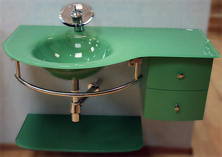 Стеклянная раковина Ledeme L112-23 100 см зеленая купить со скидкой.