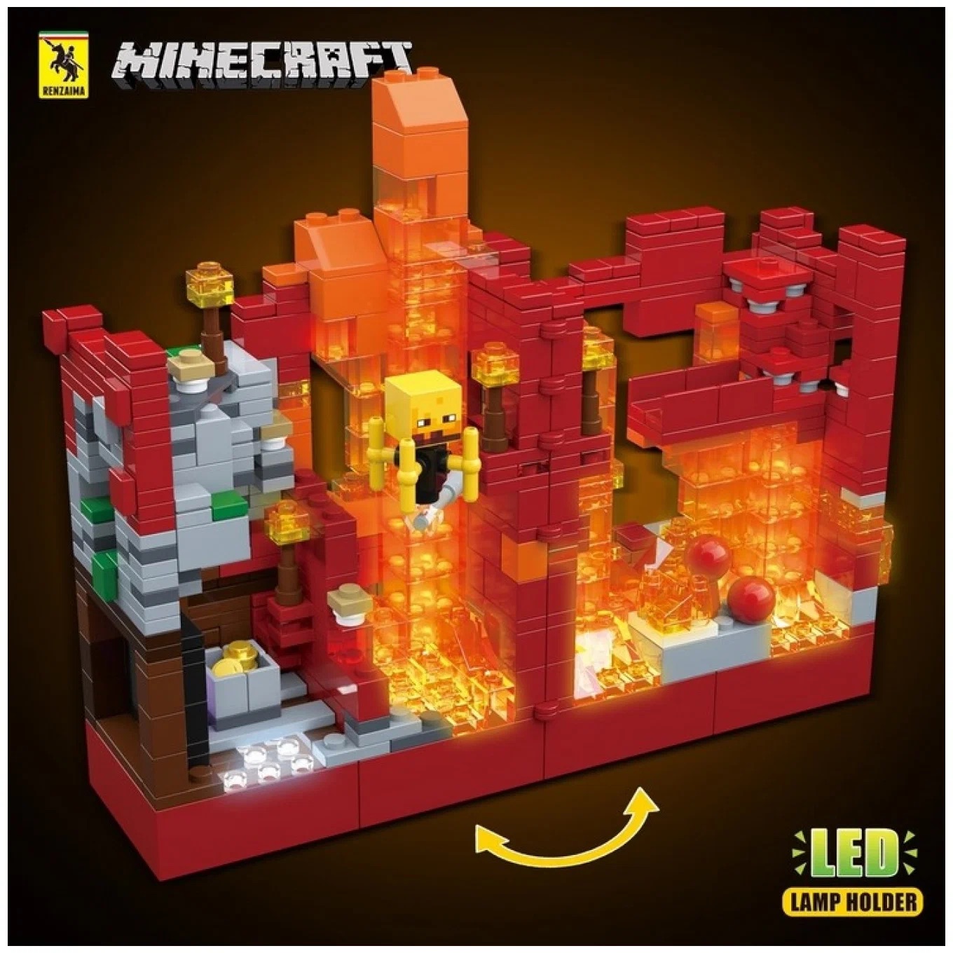 конструктор с led подсветкой сражение в эндэрмире. конструктор с led подсветкой. конструктор с подсветкой. светящийся конструктор laser pegs. Laser pegs 9025.